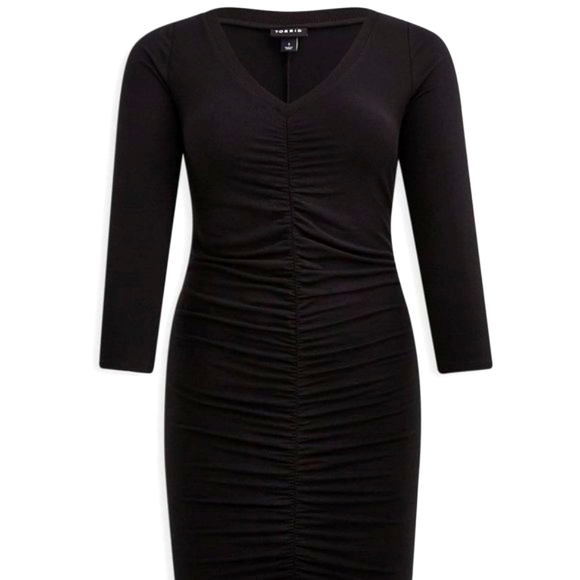 ❤️NWT VINTAGE TORRID DRESS - BODYCON - JERSEY - BLACK - PLUS SIZE - Picture 9 of 11